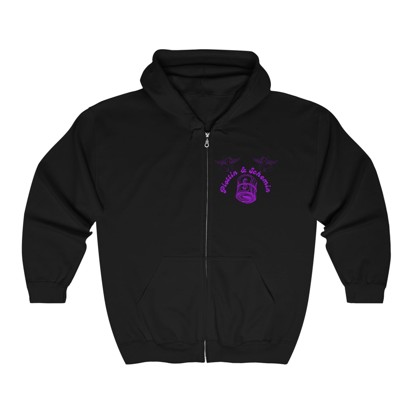 Plottin & $chemin Purple X White Zip Up