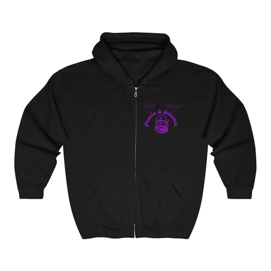 Plottin & $chemin Purple X White Zip Up