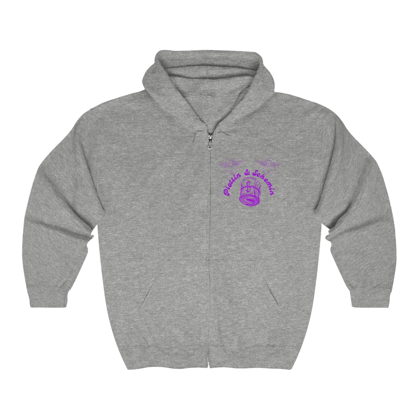 Plottin & $chemin Purple X White Zip Up